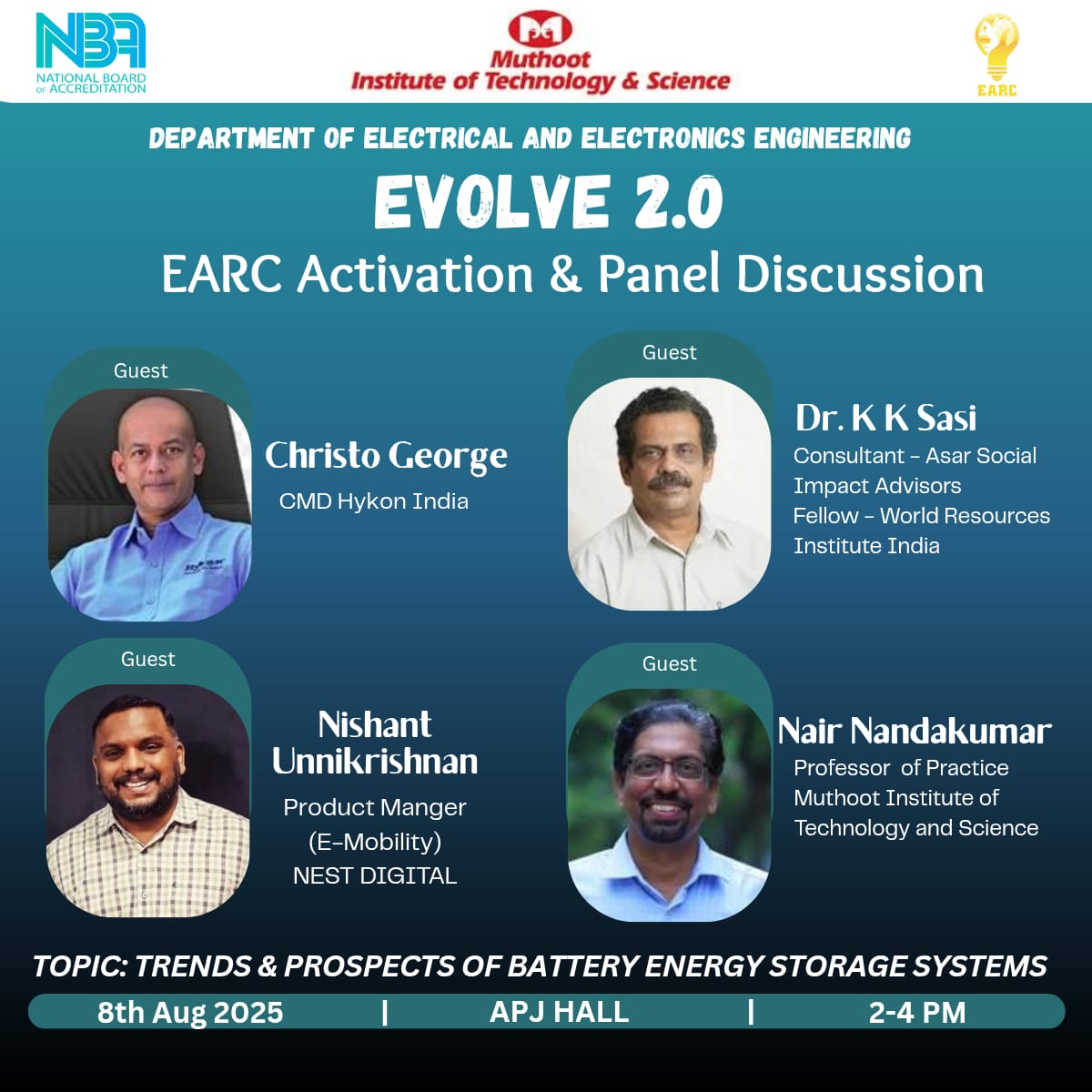 Panel Discussion on “Trends & Prospects of Battery Energy Storage Systems”