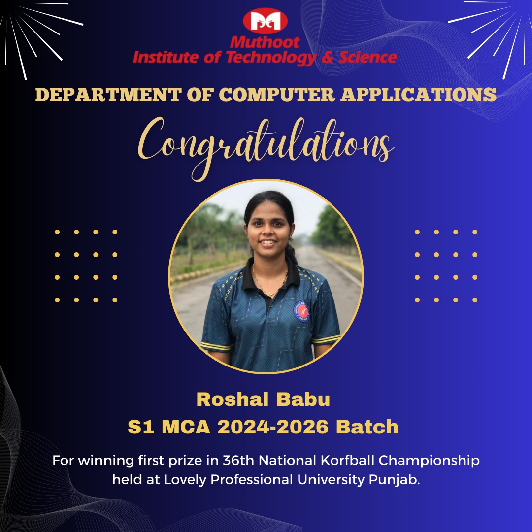 Congratulations to Ms. Roshal Babu