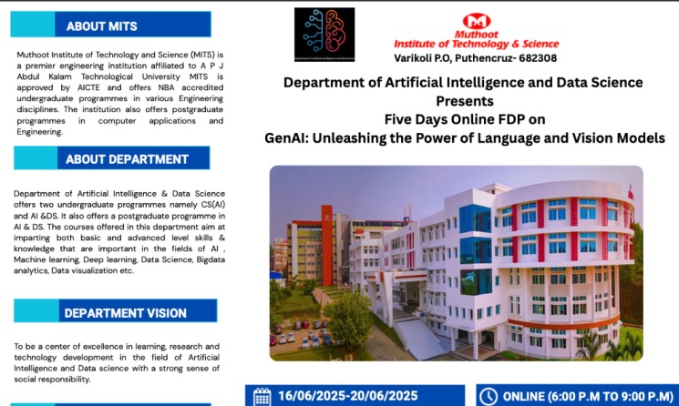 Five-day FDP titled ‘GenAI: Unleashing the Power of Language and Vision Models’