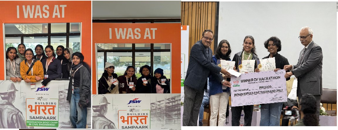 2 teams from S6CE won the Hackathon in the Building Bharat Sampaark Innovation Boot Camp in Civil Engineering held at IIT Kanpur